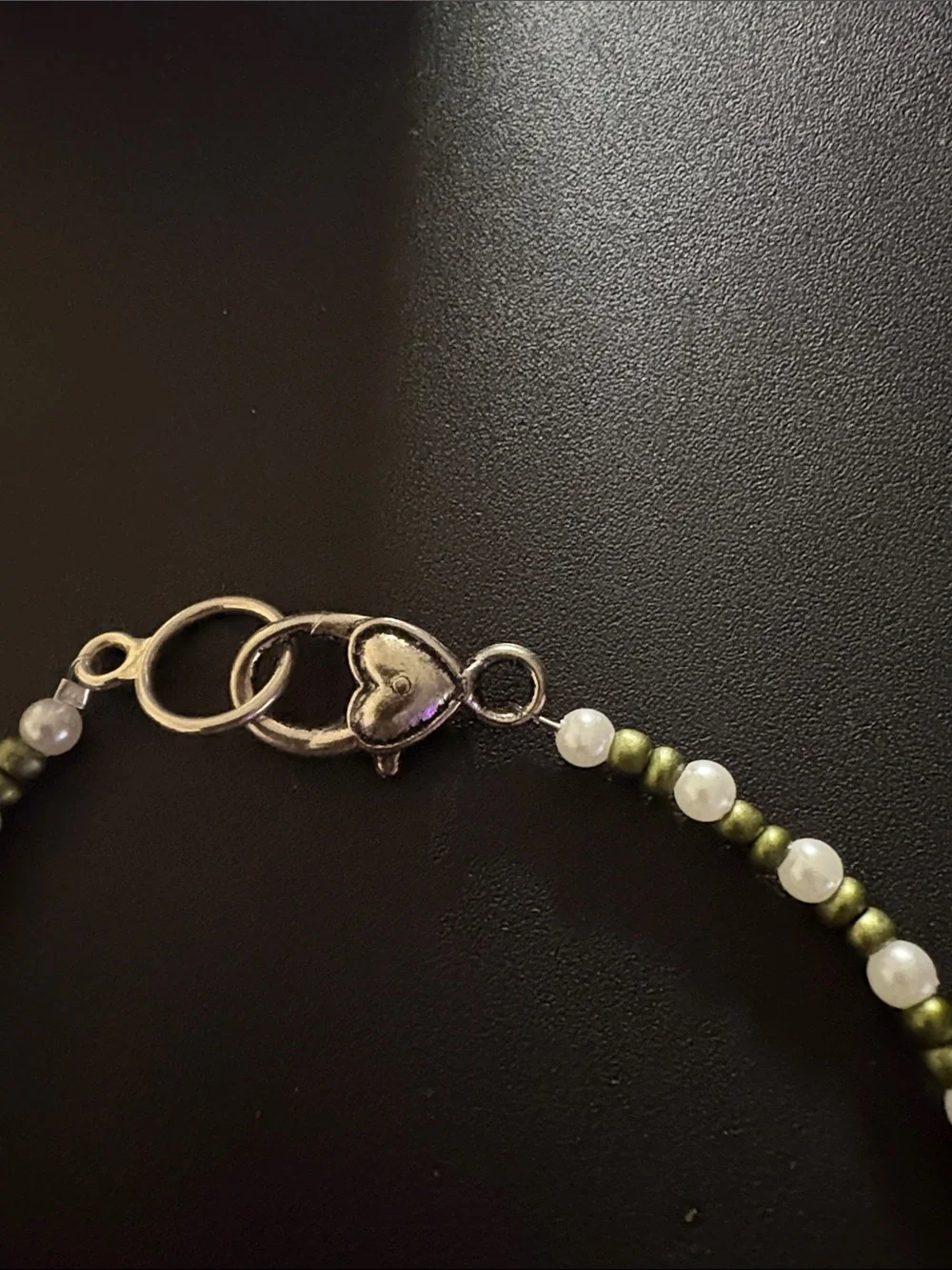 Green Beaded Charm Necklace - Women Jewelry